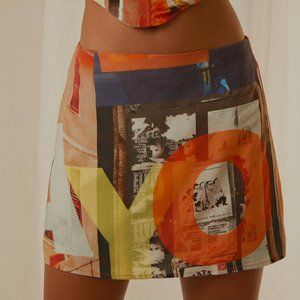 NWT Peppermayo Exclusive - Strolling Sunset Mini Skirt - PM Film Graphic